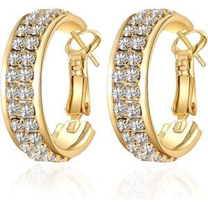 Elegant and Comfortable 14K Gold Plated Hoop Earrings - Perfect for Any Occasion